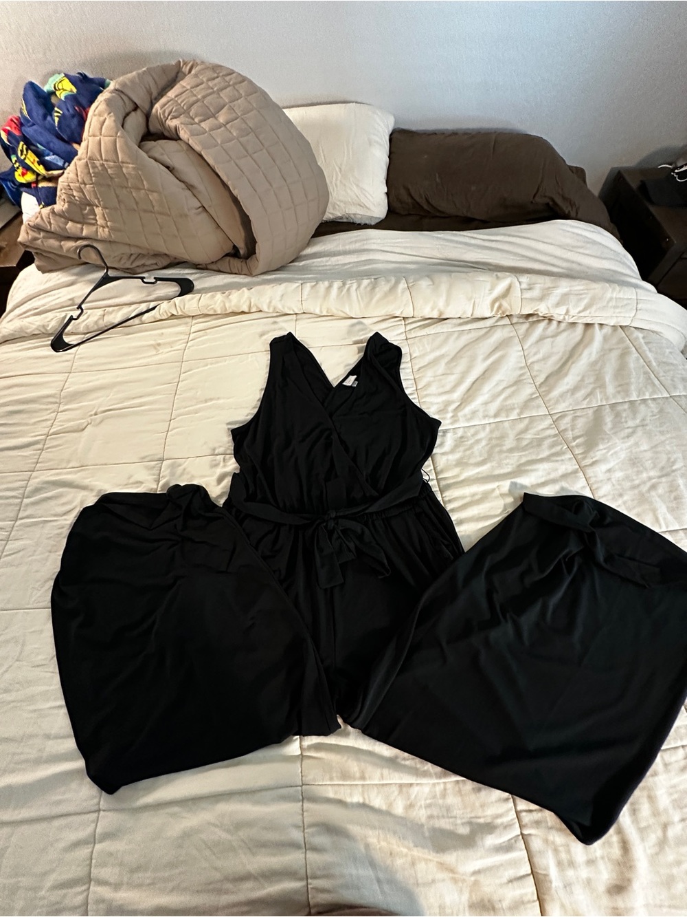 a new day Black Sleeveless Wrap-Style Jumpsuit with Waist Tie